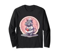 Nurse Hippo Stethoscope Nurse Appreciation Nursing School Long Sleeve T-Shirt