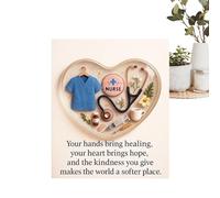 Nurse Hug Card - Little Nurse Hug, 2D Acrylic Encouragement Keepsake | Nurses' Day Motivational Card For Healthcare Persons Hospital Staff Caregivers Graduation Birthday Holiday Retirement Thanksgiv