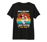 Nurse I was Fighting for Them Retro Vintage for Nurses Premium T-Shirt