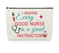 Nurse Instructor Makeup Bag for Woman Nurse Educator Appreciation Gifts for Nursing Teacher Preceptor Practitioner Cosmetic Bag Thank You Gifts for Nursing Coworker Christmas Birthday Travel Pouch