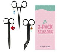 Nurse is Love, 3pcs Set - Nursing Scissors Kit with Clamping Tool, Bandage & Mayo Scissors for First Aid, Vet, Students Multi Tool of Stainless Steel, for Office & Home Multi Purpose