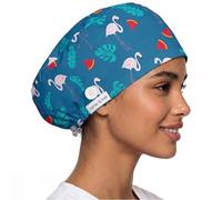 Nurse is Love Women's Surgeon Cap for Nurse, Dentist or Doctor | Fun Patterns & Adjustable Tie | Maintains Hygiene, Breathable and Lightweight Material | Nurse Accessories, Whales and Flamingos, One