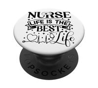 Nurse Life Is The Best Life Heartbeat PopSockets Adhesive PopGrip