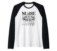 Nurse Life is The Best Life Heartbeat Raglan Baseball Tee