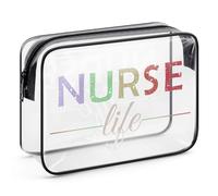 Nurse Life Makeup Bag Nurse Gifts for Women Nursing Graduation Gift RN Nurse Practitioner Gifts Future Nurse Gifts Clear Cosmetic Bag Nurse Week Gifts Nurse Birthday Gifts Nurse Appreciation Gifts
