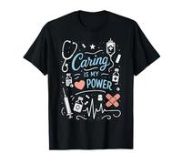 Nurse Life Medical Care Heart Power with Stethoscope Syringe T-Shirt