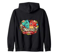 Nurse Life Nursing Healthcare Medical RN Patchwork Zip Hoodie