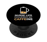Nurse Life Powered By Caffeine Clinical Healthcare Nurse PopSockets Adhesive PopGrip