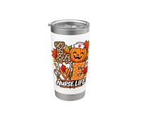 Nurse Love Fall Thanksgiving Pumpkin Stainless Steel Insulated Tumbler