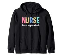 Nurse love inspire heal nursing profession apparel Zip Hoodie