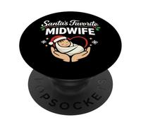 Nurse Midwife Birth Worker Christmas Santa's Favorite PopSockets Adhesive PopGrip