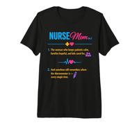 Nurse Mom Definition Caring Family Mothers Day Appreciation Premium T-Shirt
