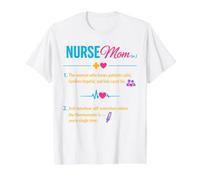 Nurse Mom Definition Caring Family Mothers Day Appreciation Value Graphic T-Shirt, Men, White, M