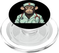 Nurse Monkey Doctor Monkey Stethoscope Nurse Appreciation PopSockets PopGrip for MagSafe