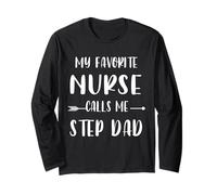 Nurse My Favorite Nurse Calls Me Step Dad Vintage Xmas Long Sleeve T-Shirt