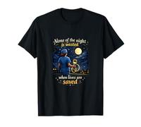 Nurse Night Shift Rooftop Stethoscope Starry Sky T-Shirt
