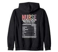 Nurse Nutrition Facts Funny Retro Pastel Graphic Zip Hoodie