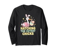 Nurse OBGYN Midwife Hatching The Cutest Chicks Stork Long Sleeve T-Shirt