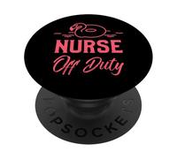 Nurse Off Duty Funny Nursing Summer Vacation Flamingo PopSockets Adhesive PopGrip
