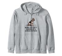 Nurse Off Duty Guarded By A German Shepherd Zip Hoodie