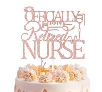 Nurse Officially Retired Cake Topper Nurse Retirement Cake Topper Officially Retired Party Decoration Rose Gold Glitter