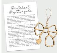 Nurse Ornament - The Silent Nightingale Story Card - Wooden Stethoscope Bow Design - Symbol of Compassion Dedication and Healing - Heartfelt Tribute to Caring Professionals