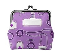 Nurse Pattern Purple Print Exquisite Versatile Kiss Lock Coin Purse Cute Small Zipper Wallet for Coins Cards