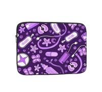 Nurse Pattern Purple Print Laptop Sleeve 13 inch, Ultra-Thin Computer Bag Notebook Computer Tablet Laptop Bag for Office Daily Commute