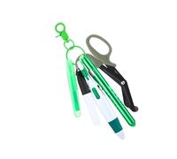 Nurse Pen and Keychain Set Include Retractable Multicolor Pen Highlighter Bent Tip Scissors LED Light Up Pens for Nurses Badge Holder for Nurses