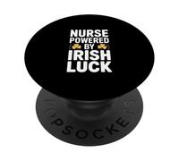 Nurse Powered By Irish Luck Shamrock Clover PopSockets Adhesive PopGrip