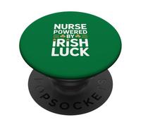 Nurse Powered By Irish Luck Shamrock Clover PopSockets Adhesive PopGrip