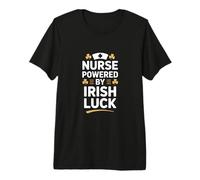 Nurse Powered by Irish Luck Shamrock Clover Premium T-Shirt