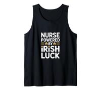 Nurse Powered by Irish Luck Shamrock Clover Tank Top