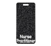 Nurse Practitioner Badge Buddy Card Holder Bling Black Badge Buddies Reel Nurse Accessories Glitter Medical ID Name Cards for Nursing Student Work Hospital Vertical Identification Tags