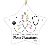 Nurse Practitioner Gifts, First Christmas As a Practitioner Ornament 2025, Gift for NP Nurse Nursing Student Graduation Gift Acrylic Christmas Ornament Keepsake
