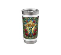 Nurse Practitioner NP Stained Glass Style Caduceus Roses Stainless Steel Insulated Tumbler