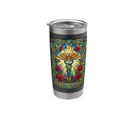Nurse Practitioner NP Stained Glass Style Caduceus Roses Stainless Steel Insulated Tumbler