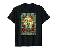 Nurse Practitioner NP Stained Glass Style Caduceus Roses T-Shirt