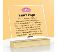 Nurse Prayer Gifts Nurse Office Acrylic Sign Decor Nurse Ornament 2024 Thank You Appreciation Gifts for RN Nurse Assistants Christmas Birthday Gift Med School Nursing Student Graduation Gift