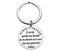 Nurse Prayer Keyring Lord Guide My Hands and My Heart Keyring Gift for Nursing School Graduation Gifts Nurse Gifts Keyring Christmas Birthday Gifts for Nurse Medical Student