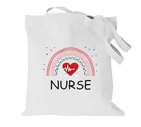 Nurse Printed Canvas reusable grocery bags, Foldable Casual Travel HandBag, Shoulder Beach Tote Bags, Shopper bag eco friendly super strong washable Storage bags Shopping bag Canvas bag for Women