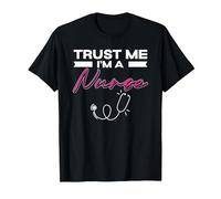 Nurse Quote I Stethoscope I Trust Me I Am a Nurse T-Shirt, Men, Black, Large