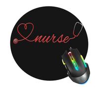 Nurse Rn Mouse Pad, Stethoscope Mouse Pads For Desk, Stitched Edge Mousepad With Non-Slip Rubber Base, Gaming Mouse Mat For Computer Laptop Home Office 7.8X7.8 Inch