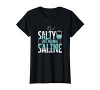 Nurse Salty Like Saline Charm in Everyday Life Value Graphic T-Shirt, Women, Black, L