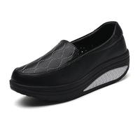 Nurse Shoes for Women Nursing Shoes Women, All Day Standing Healthcare, Cushioning Anti Slip Leather Easy Put Take Off(Black,7.5 UK)