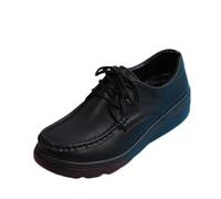Nurse Shoes for Women Nursing Shoes Women, Lace-up Healthcare Work All Day, Leather Slip Resistant with Arch Support Comfort(Black,7 UK)