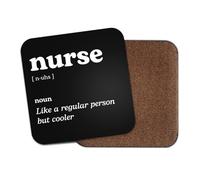 Nurse Square Coaster - Doctor Medical Work New Job Dictionary Regular But Cooler Definition Funny Joke Hobby Men Women Kitchen Drink #82662