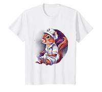 Nurse Squirrel Nursing Squirrel Lover Healthcare Nursing T-Shirt, Youth, White, Small