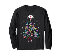 Nurse Stethoscope Christmas Tree Lights Nurse Scrub Top Xmas Long Sleeve T-Shirt