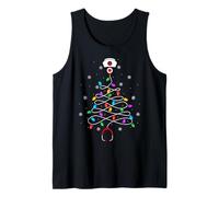 Nurse Stethoscope Christmas Tree Lights Nurse Scrub Top Xmas Tank Top